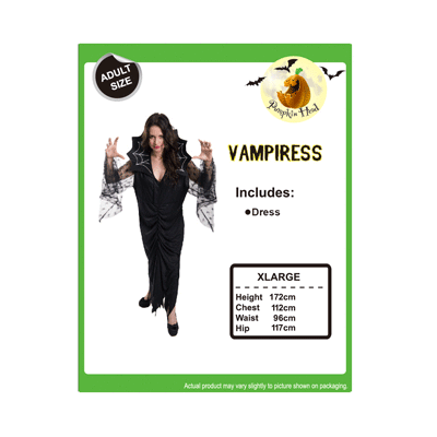 Adult Long Vampiress Gown XL Pk 1