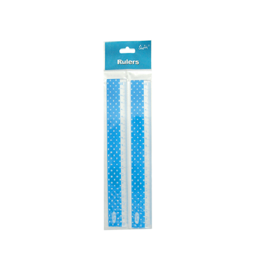 Blue Ruler with White Polka Dots Pk 2 