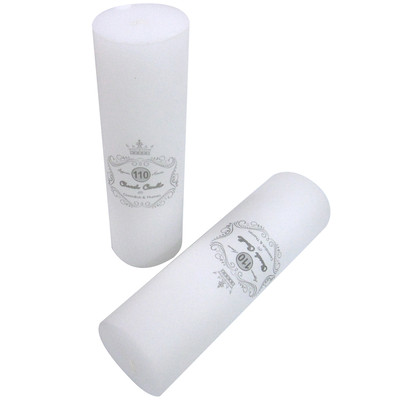 White Unscented Pillar Candle (7x22.5cm) 1 CANDLE ONLY