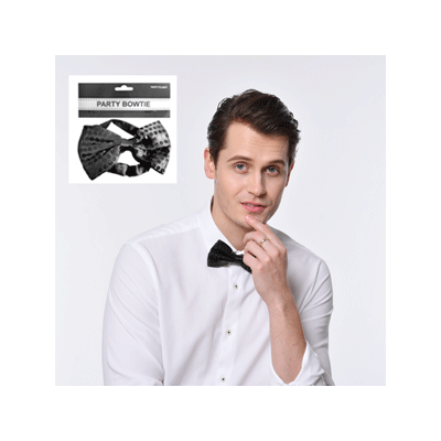 Black Sequin Bow Tie Pk 1