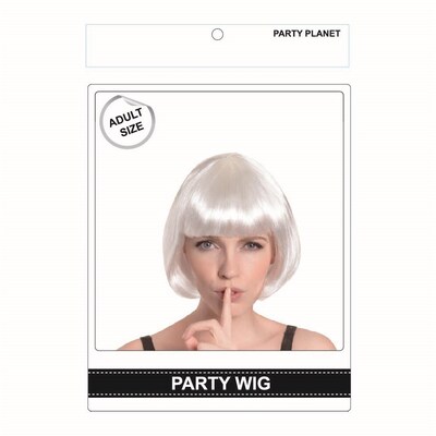 Adult White Bob Wig (Pk 1)