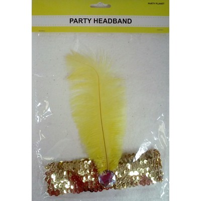 Gold Flapper Headband Pk 1