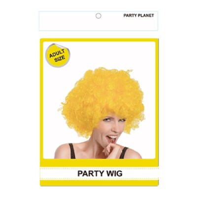 Yellow Afro Wig Pk 1