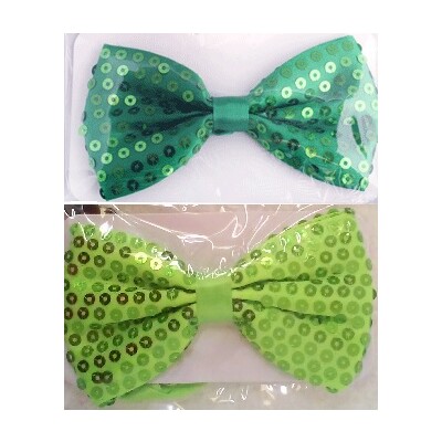 Green Sequin Bow Tie Pk 1 (1 BOW TIE ONLY)
