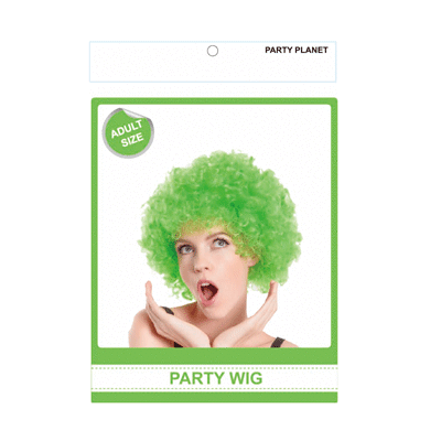 Green Afro Wig Pk 1