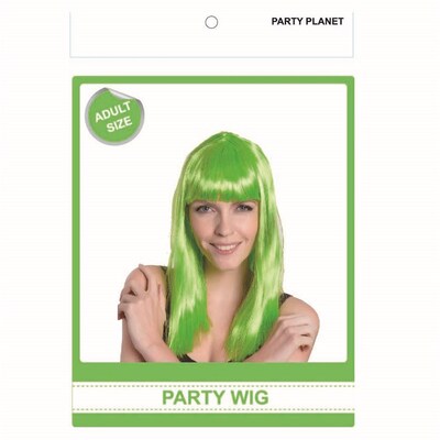 Bright Green Long Wig