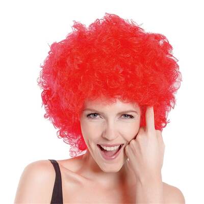 Afro Clown Wig Red