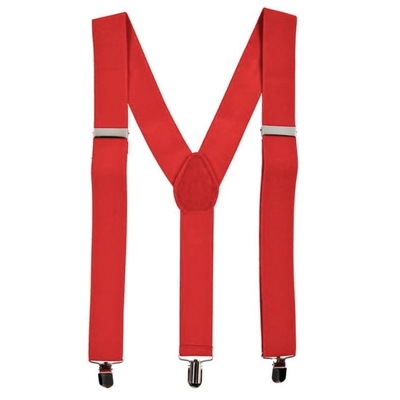 Adult Red Adjustable Suspenders/Braces