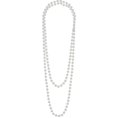 Long White Faux Pearl 1920s Flapper Necklace