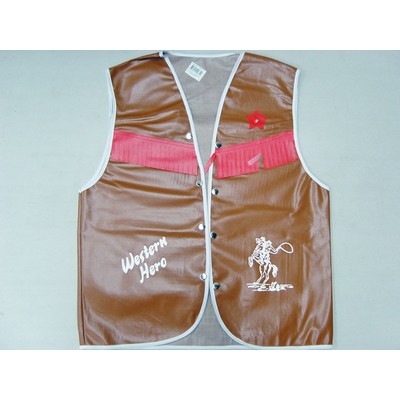 Adult Brown Vinyl Cowboy Vest (Large) Pk 1