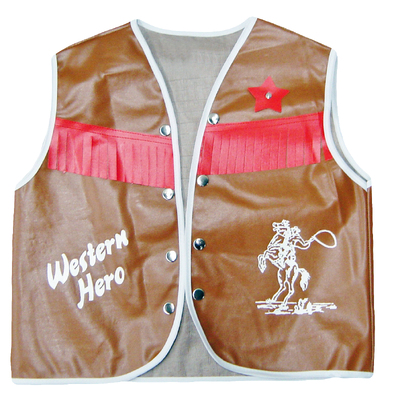 Brown Vinyl Adult Cowboy Vest 86cm (Pk 1)
