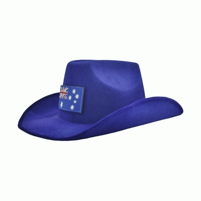 Adult Blue Aussie Flag Australia Day Cowboy Hat