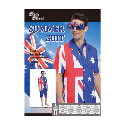 Adult Aussie Australia Day Suit with Tie (Medium)