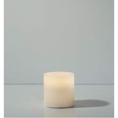 Real Wax Flameless LED Candle Warm White 7.5 x 7.5cm | Battery Operated