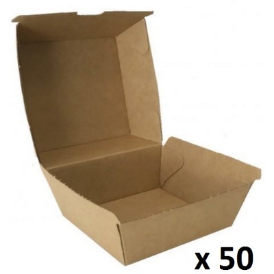 Beta Board Kraft Burger Box 105x105x80mm (Pk 50)