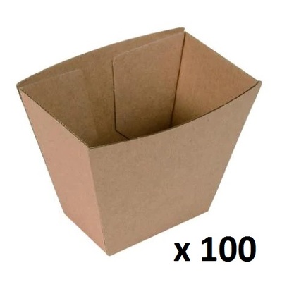 Beta Board Kraft Hot Chip Box 45x70x90mm (Pk 100)
