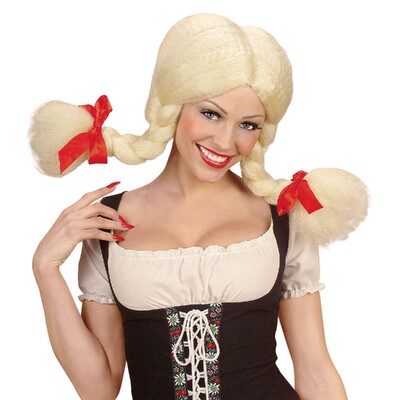 Adult Blonde Heidi Wig with Bendable Plaits Oktoberfest