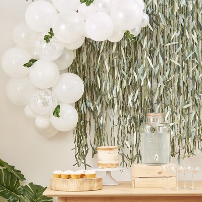 Ginger Ray White Balloon Arch Garland Kit (Balloons, Foilage, Tape)