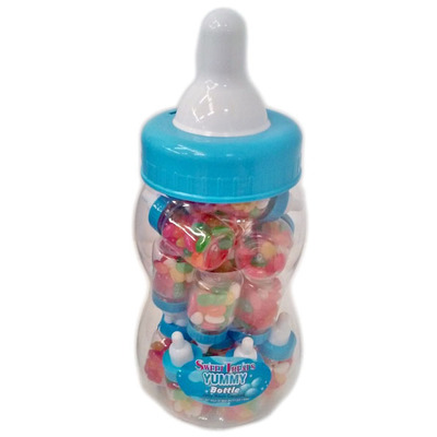 Blue Baby Bottle with 20 Mini Bottles of Mixed Jelly Beans Pk 1