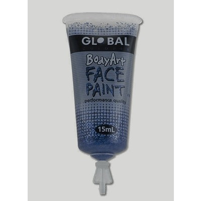 Blue Glitter Face and Body Paint Tube (15ml) Pk 1