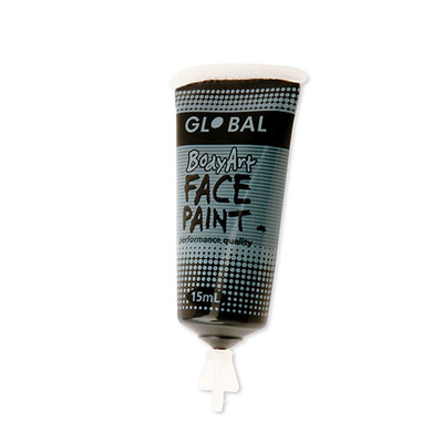 Black Face and Body Paint Tube (15ml) Pk 1