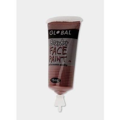 Brown Face and Body Paint Tube (15ml) Pk 1