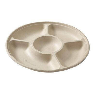 BetaEco Round 5 Compartment Pulp Platter 35cm (Pk 200)