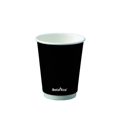 Black BetaEco Smooth 90mm Double Wall 12oz 360ml Coffee Cup (Pk 25)