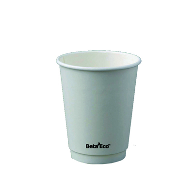 White BetaEco Smooth 90mm Double Wall 12oz 360ml Coffee Cup (Pk 25)