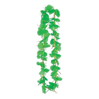 St Patrick's Day Green Fabric Shamrock Lei