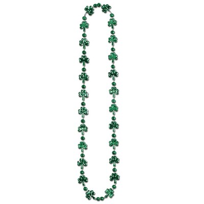 Happy St Patrick's Day Plastic Shamrock Necklace