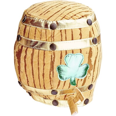 St Patricks Day's Plush Shamrock Beer Barrel Hat