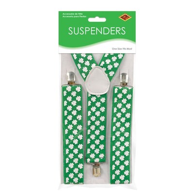 St Patrick's Day Shamrock Suspenders Braces