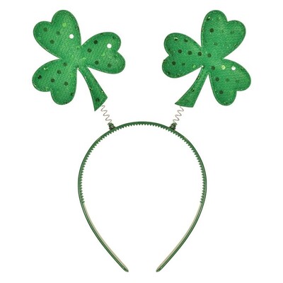 St Patrick's Day Sequined Shamrock Bopper Headband