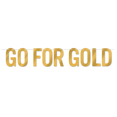 Go For Gold Foil Letter Banner (18 x 152cm) Pk 1