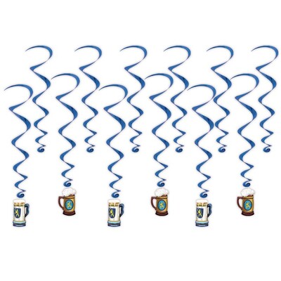 Oktoberfest Hanging Whirls Swirls Decorations Pk 12