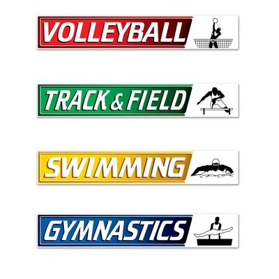 Summer Sport Street Signs Pack of 4 Olympic Decorations