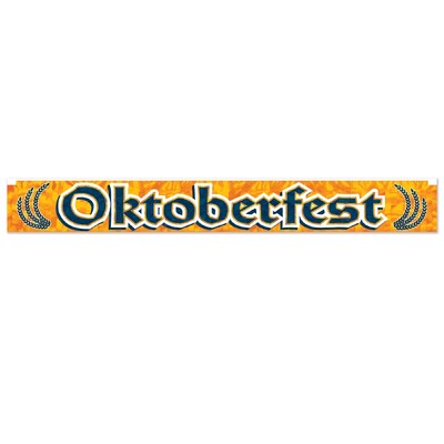 Oktoberfest Metallic Fringe Banner Gold Blue White 152cm