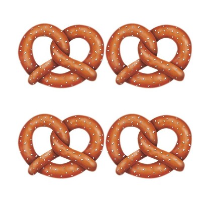 Oktoberfest Pretzel Cutout Decorations 28cm Pk 4
