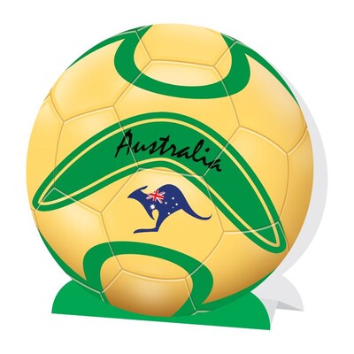 Aussie Soccer 3D Table Centrepiece – 23cm Australia Themed Double Sided Cardboard Decoration (No Assembly Required)