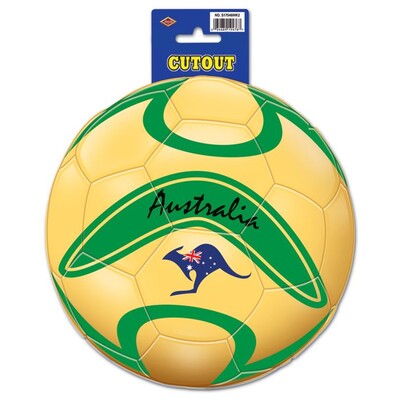 Aussie Soccer Cardboard Cutout – Double Sided Hanging Decoration with Pre-Cut Hole