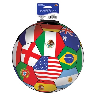 International Soccer Cardboard Cutout – Double Sided Hanging Decoration with Pre-Cut Hole