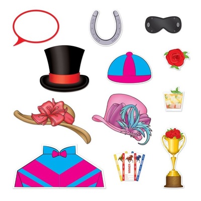 Horse Racing Melbourne Cup Fun Photo Signs Props (Pk 12)