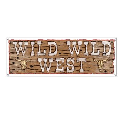 Western Wild Wild West Party Banner 53cm x 152cm