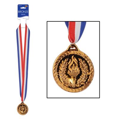 Bronze 3rd Place Medal on Ribbon Necklace 