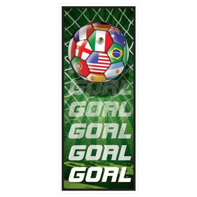 International Soccer Door Cover Backdrop – Goal Theme World Cup Plastic Door Decoration 76cm x 183cm
