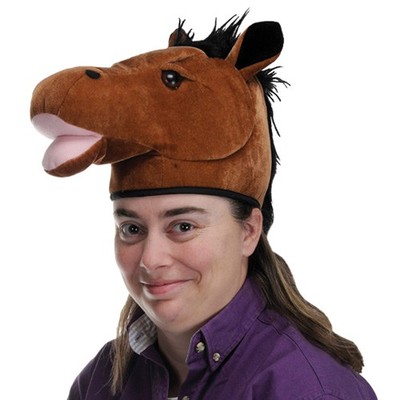 Plush Horse Head Hat Pk 1  