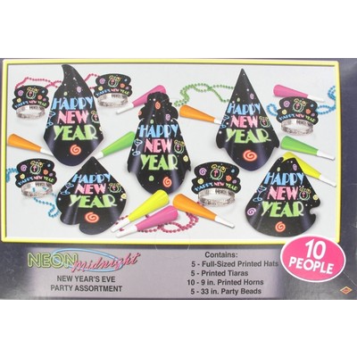 Neon Midnight New Year Party Kit for 10