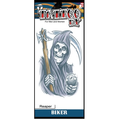 Biker Reaper Temporary Tattoo (Pk 1)