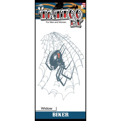 Biker Black Widow Spider Tattoo (1 Tattoo) Pk 1